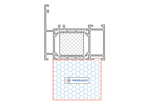 PROPASIV® Profil rozšiřovací
Schüco AWS 75/nízký práh/AWS 75 PD.SI